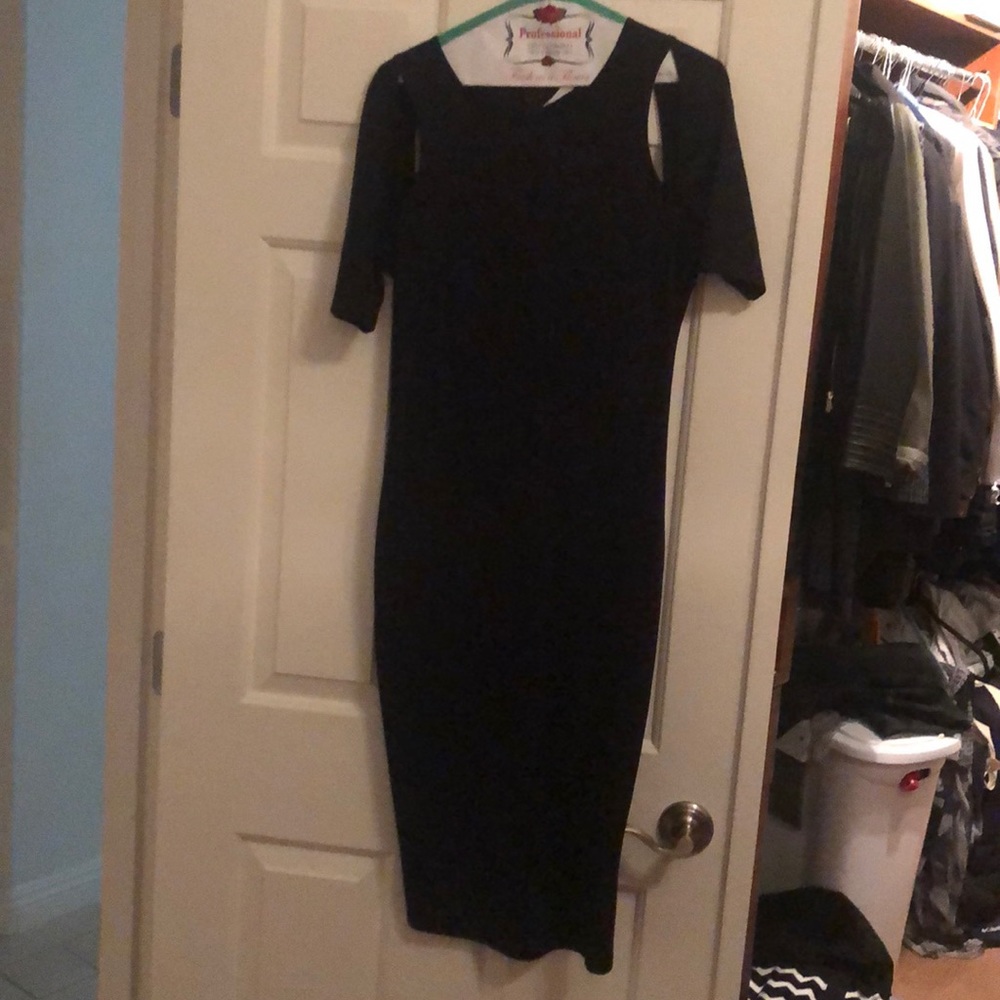 Msize Fabletics  jersey black cutout dress.Worn 1x